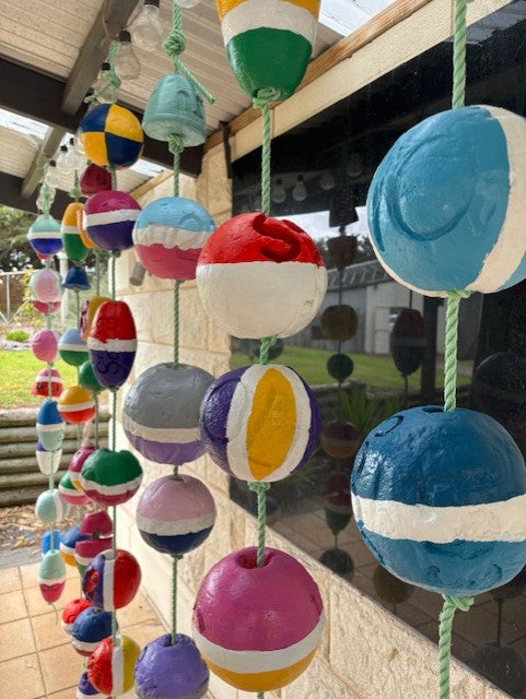 Colourful Cray Fishing Floats : rope 1