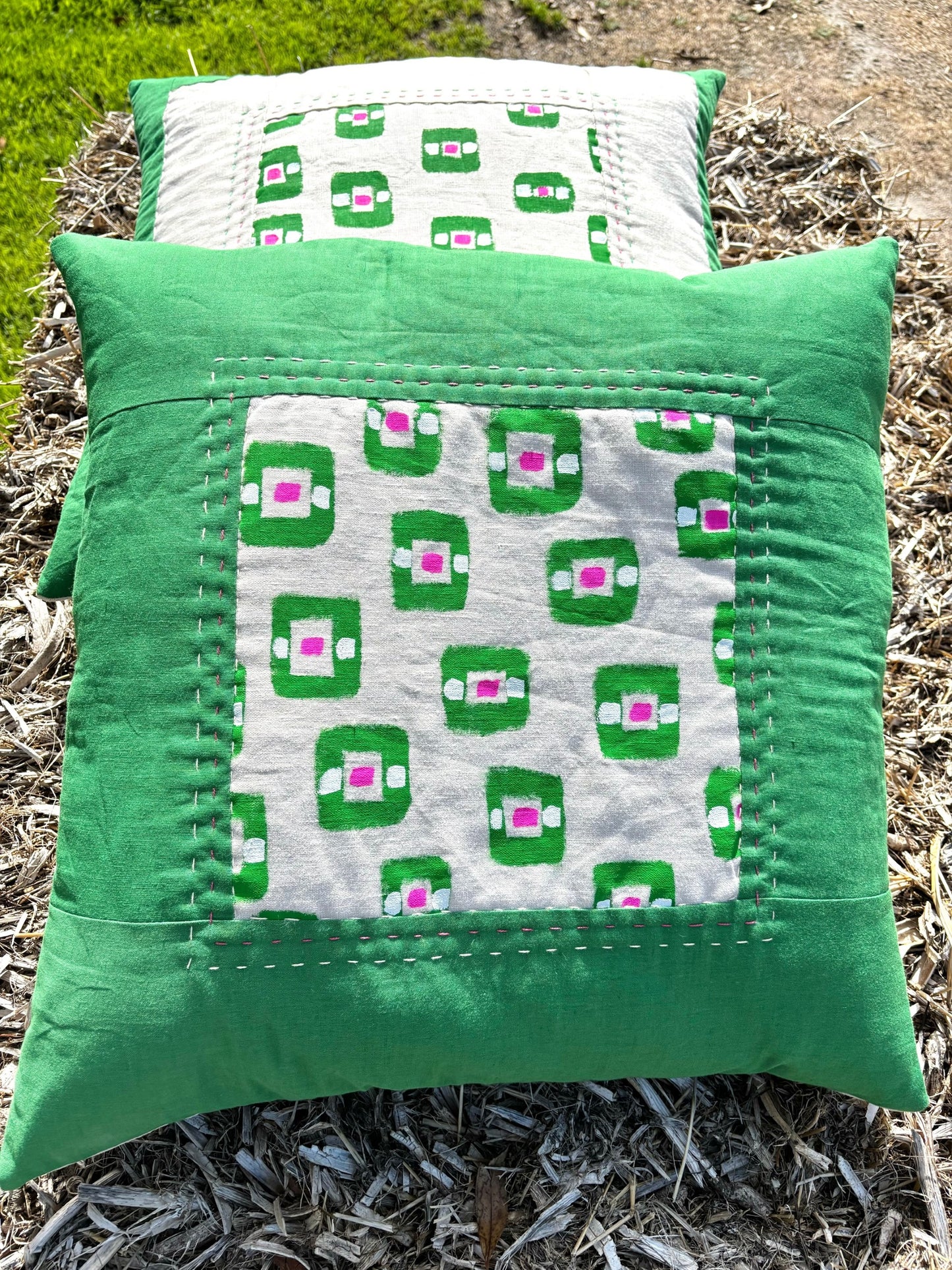 Go Green Cushion (wide green boarder)