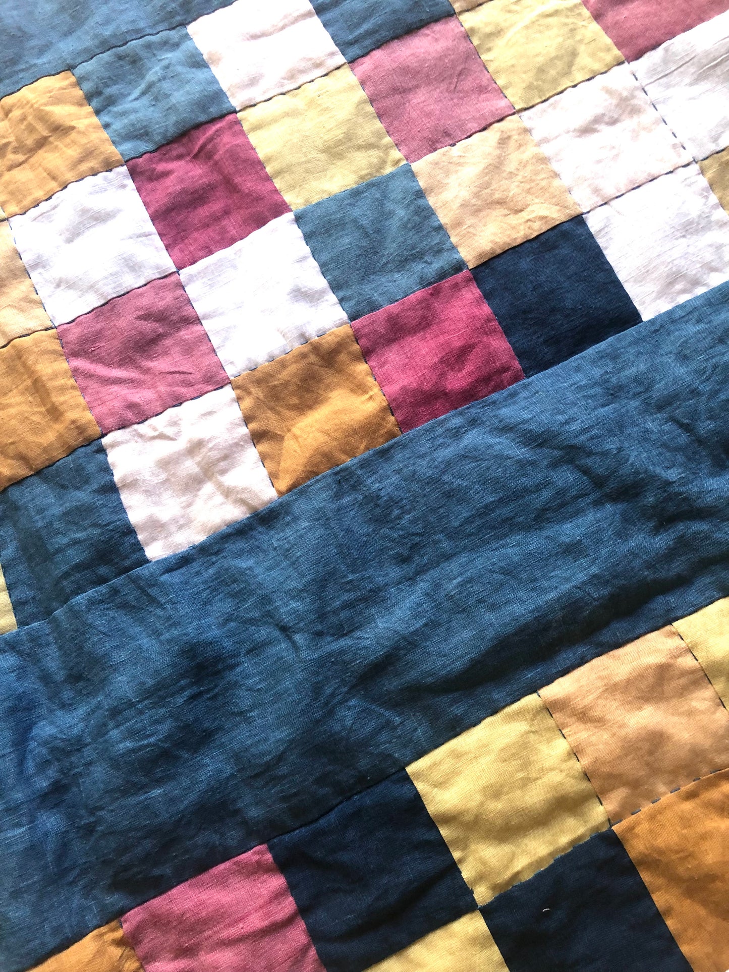 Natural Checkers - Queen Size Quilt SOLD
