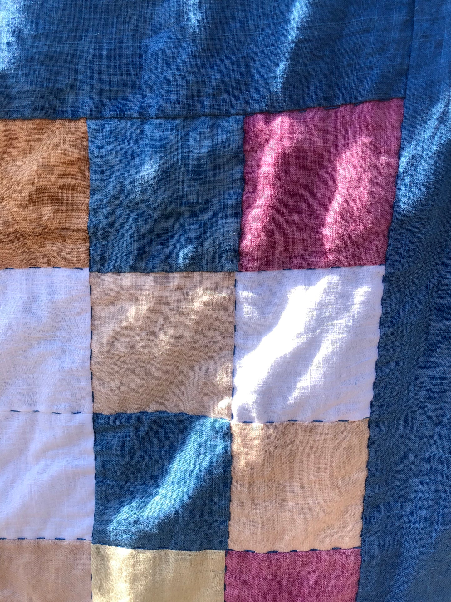 Natural Checkers - Queen Size Quilt SOLD