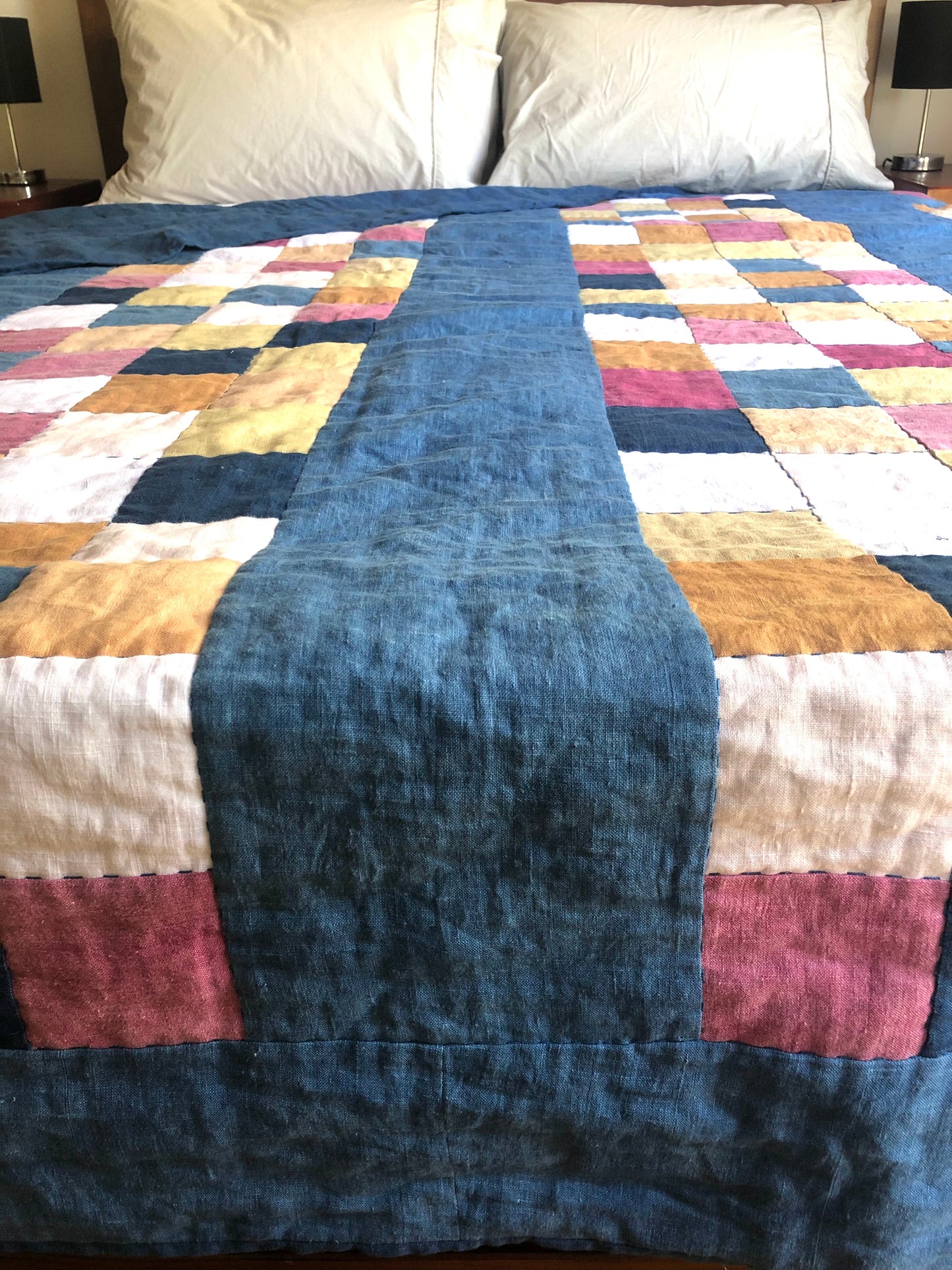 Natural Checkers - Queen Size Quilt SOLD