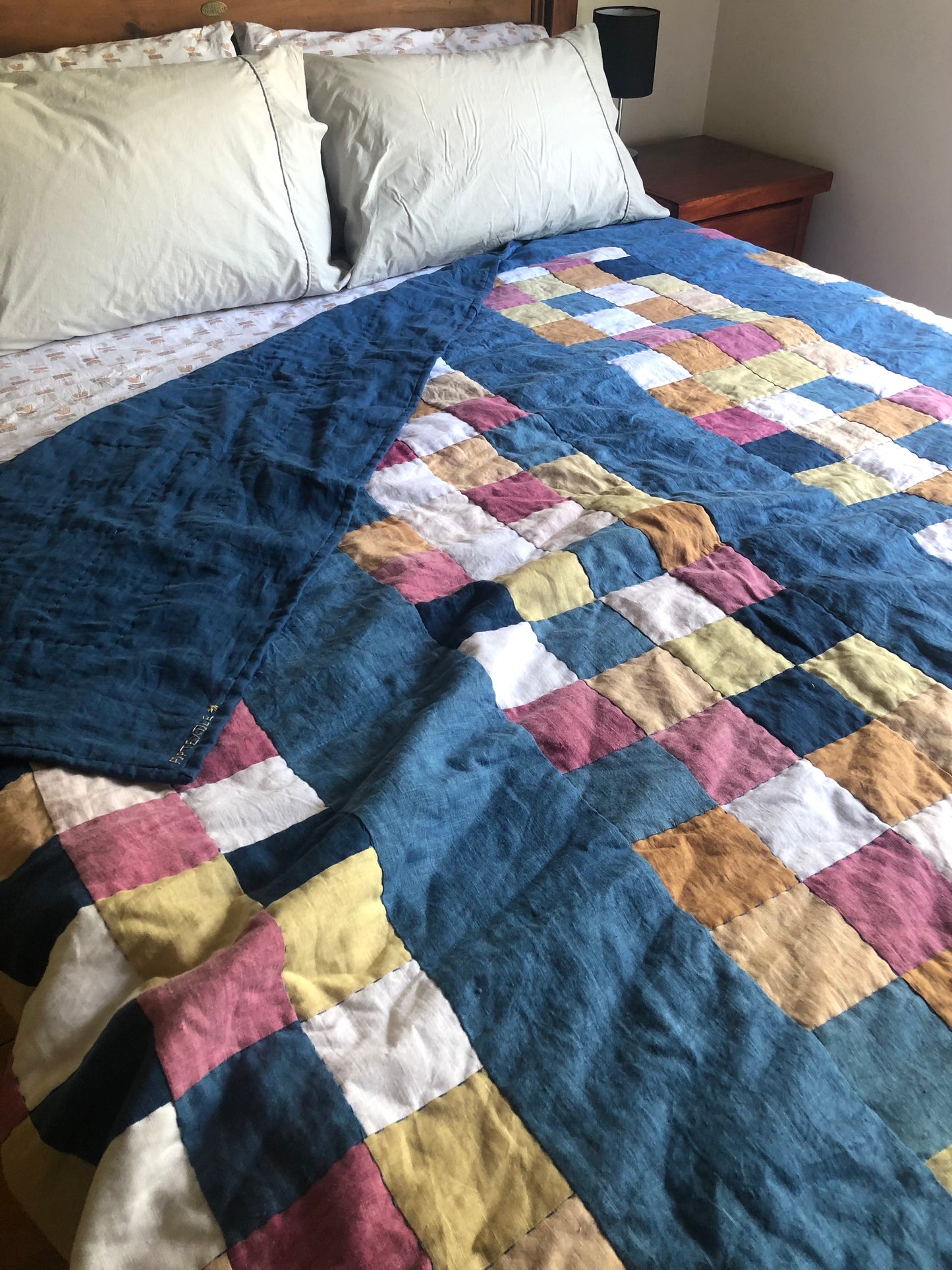 Natural Checkers - Queen Size Quilt SOLD